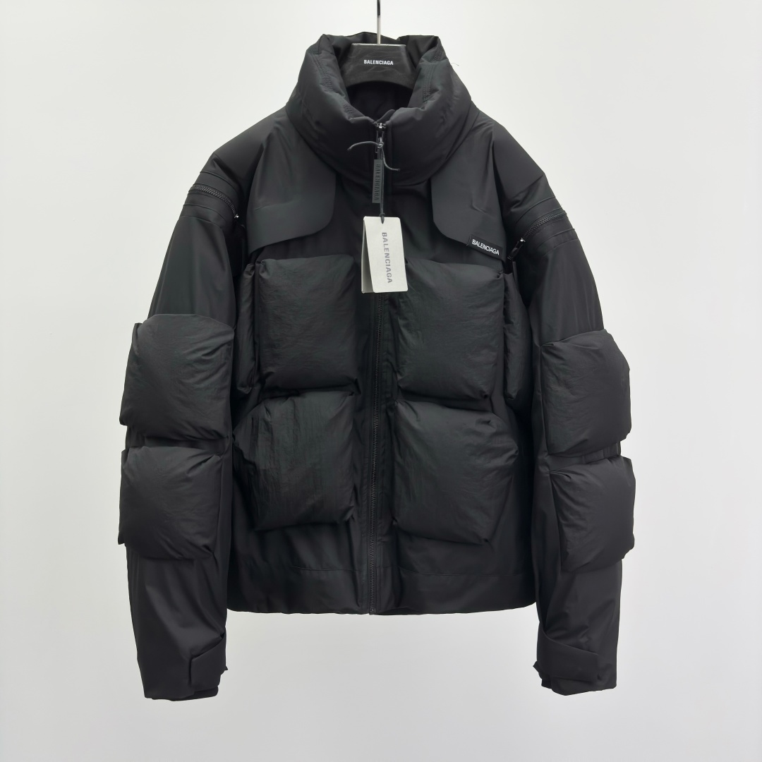 NO:573705,Balenciag@ Solid color stand-up collar zipper casual long-sleeved down jacket Regular fit Men's black Fabric nylon Fit-fitting Moderate thickness Regular length Stand-up collar Packing list Brand label card hang tag Ingredient content nylon Zipper placket Long sleeves Pattern solid color 283257864,,balenciaga,down jacket,alexander wang19860909Balenciag@ 纯色立领拉链休闲长袖羽绒服 常规版型 男款 黑色 面料锦纶 版型合身 厚度适中 衣长常规款 领型立领 包装清单品牌标签卡吊牌 成分含量锦纶 衣门襟拉链 袖长长袖 图案纯色 283257864,,balenciaga,down jacket,alexander wang,Men's clothing