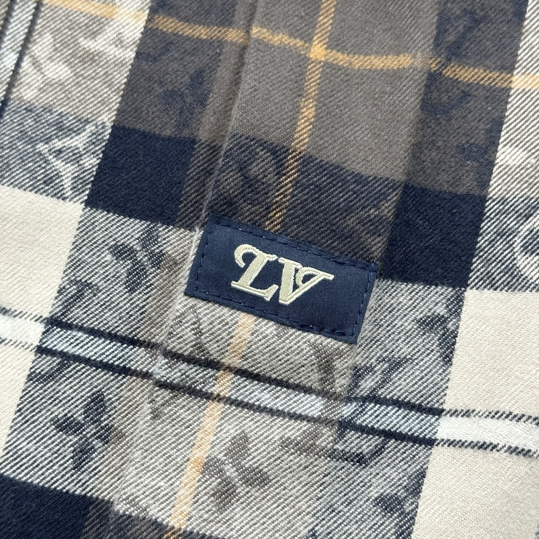 루이비통 체크 코튼 긴팔 폴로셔츠 남성 2026 SS 이미지 7