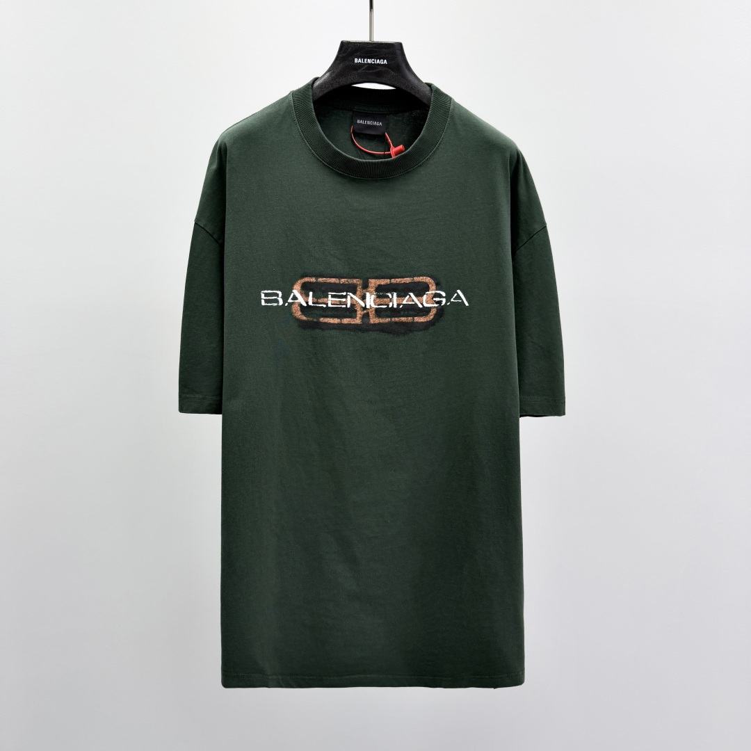 발렌시아가 프린트 코튼 라운드넥 니트 41320 Balenciaga T Shirt