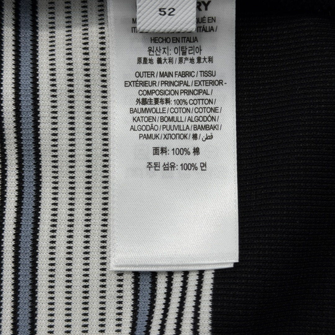 버버리 스트라이프 자수 로고 남성 반팔 티셔츠 상세 이미지 9