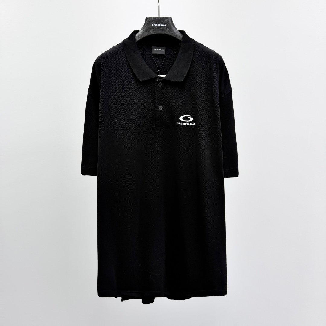 발렌시아가 로고 자수 프린트 폴로셔츠 41326 Balenciaga T Shirt