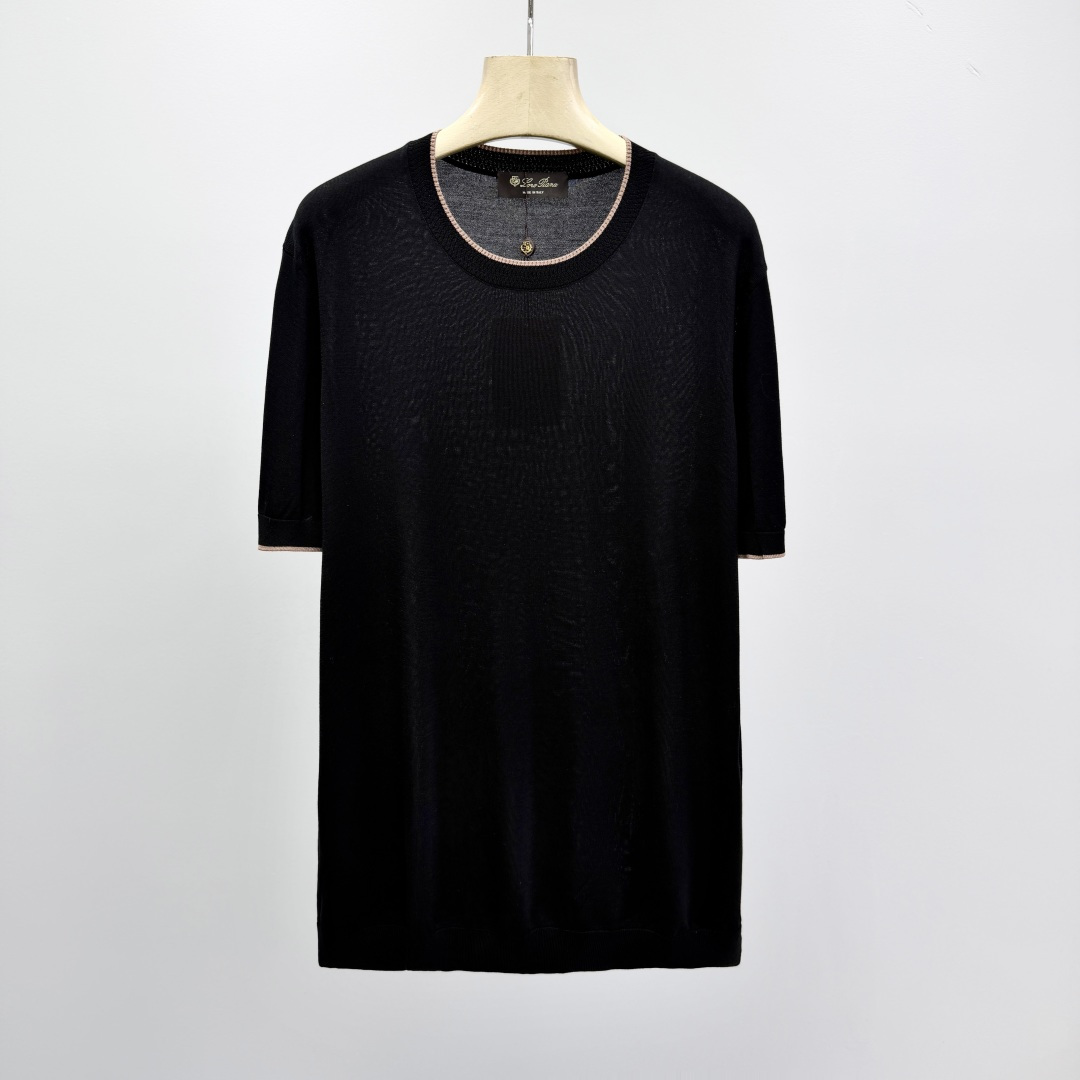 로로피아나 자수 프린트 슬림핏 니트 41393 Loro Piana T Shirt