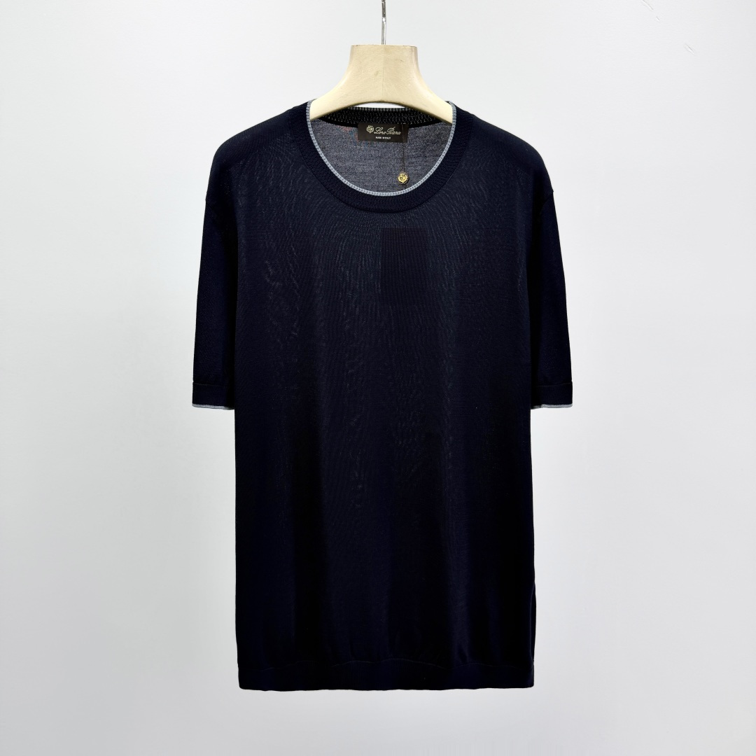 로로피아나 자수 프린트 슬림핏 니트 41395 Loro Piana T Shirt