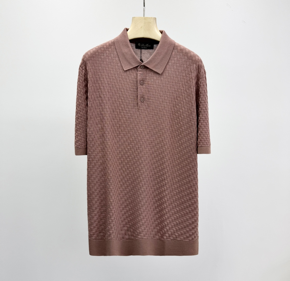 로로피아나 프린트 코튼 카라 폴로셔츠 남성 41391 Loro Piana T Shirt