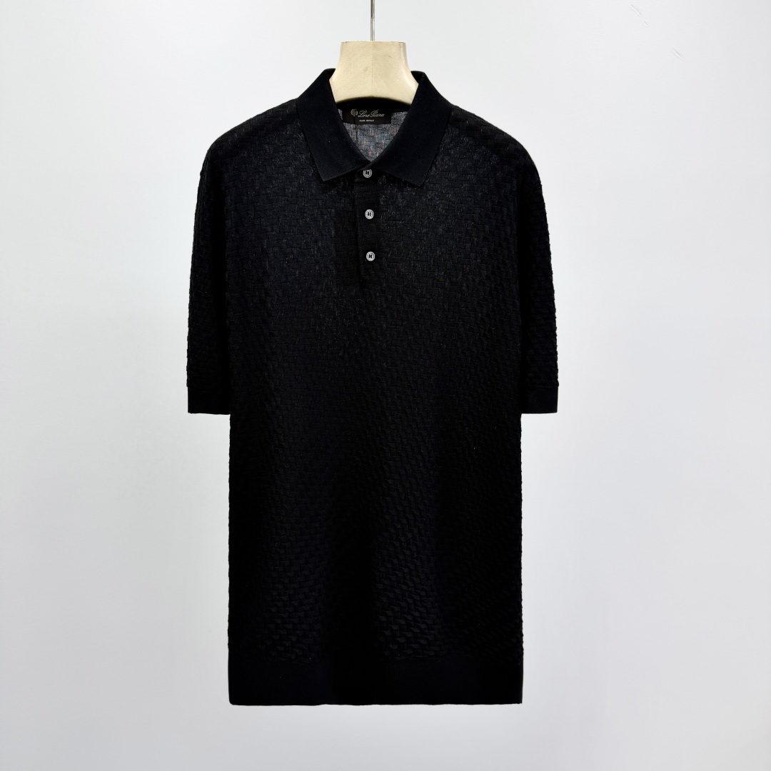 로로피아나 SS 반팔 패턴 폴로 셔츠 41392 Loro Piana T Shirt