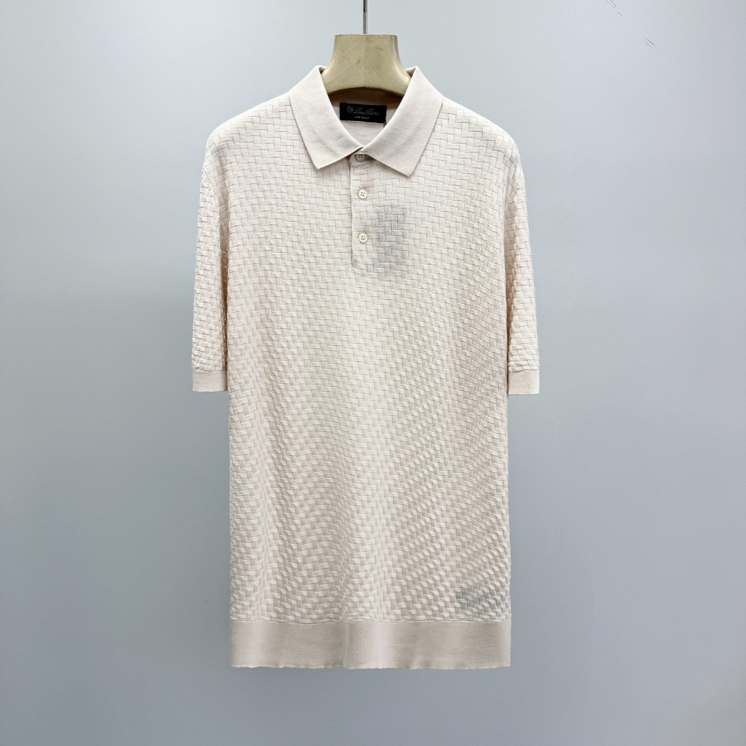 로로피아나 프린트 코튼 카라 폴로셔츠 남성 41390 Loro Piana T Shirt
