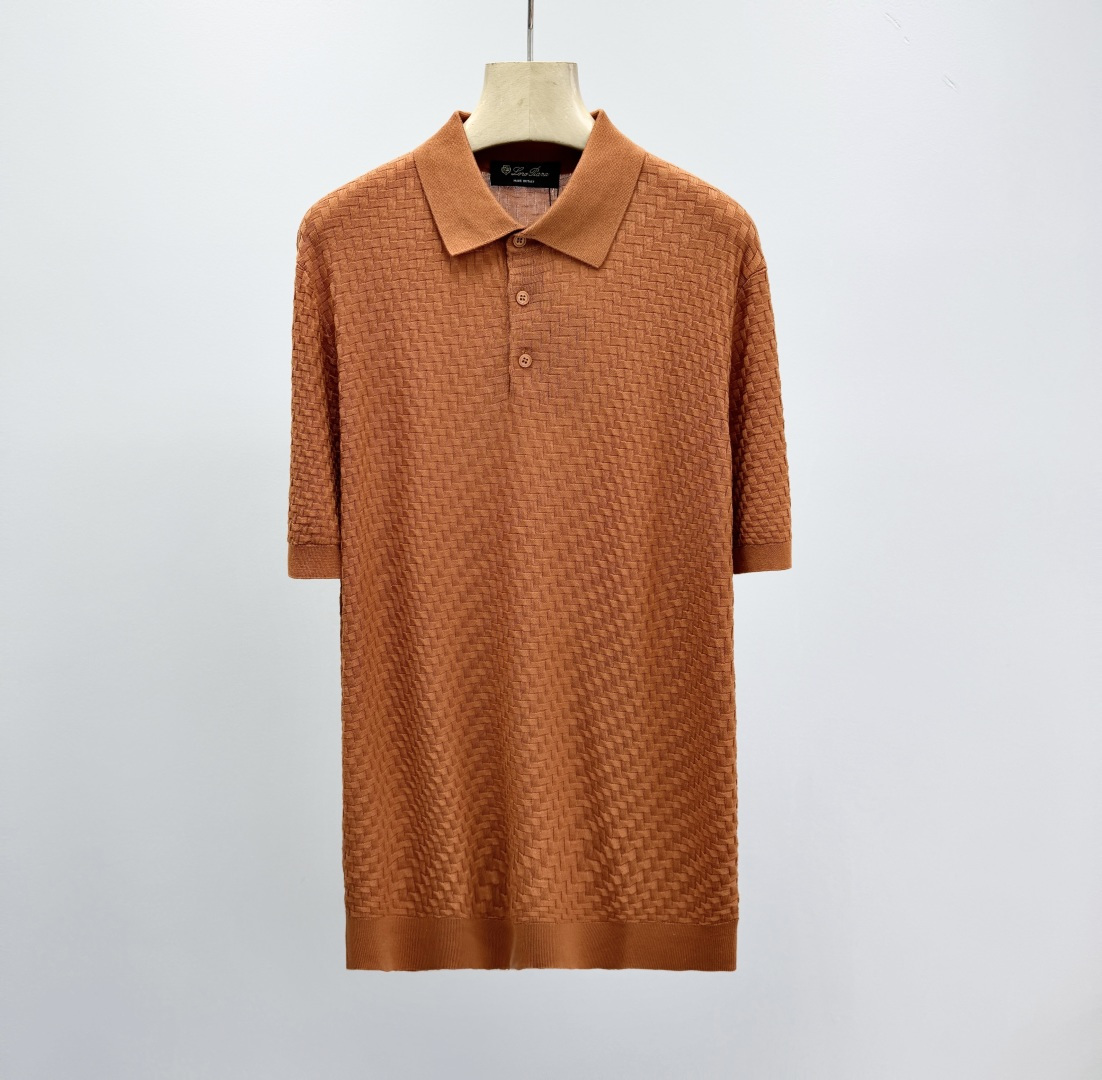 로로피아나 SS 반팔 패턴 폴로 셔츠 41389 Loro Piana T Shirt