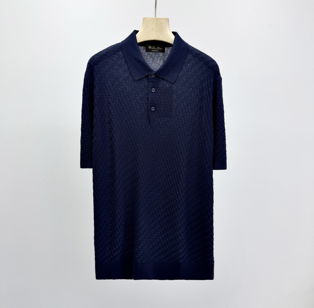 로로피아나 프린트 코튼 카라 폴로셔츠 남성 41388 Loro Piana T Shirt