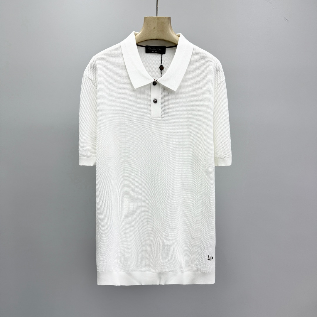 로로피아나 로고 자수 프린트 폴로셔츠 남성 41384 Loro Piana T Shirt