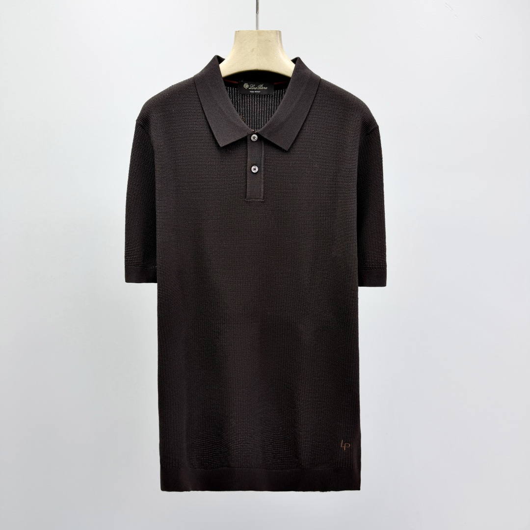 로로피아나 로고 자수 프린트 폴로셔츠 남성 41385 Loro Piana T Shirt