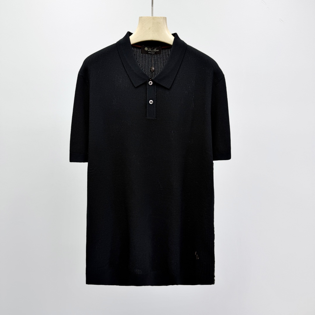로로피아나 로고 자수 프린트 폴로셔츠 남성 41383 Loro Piana T Shirt