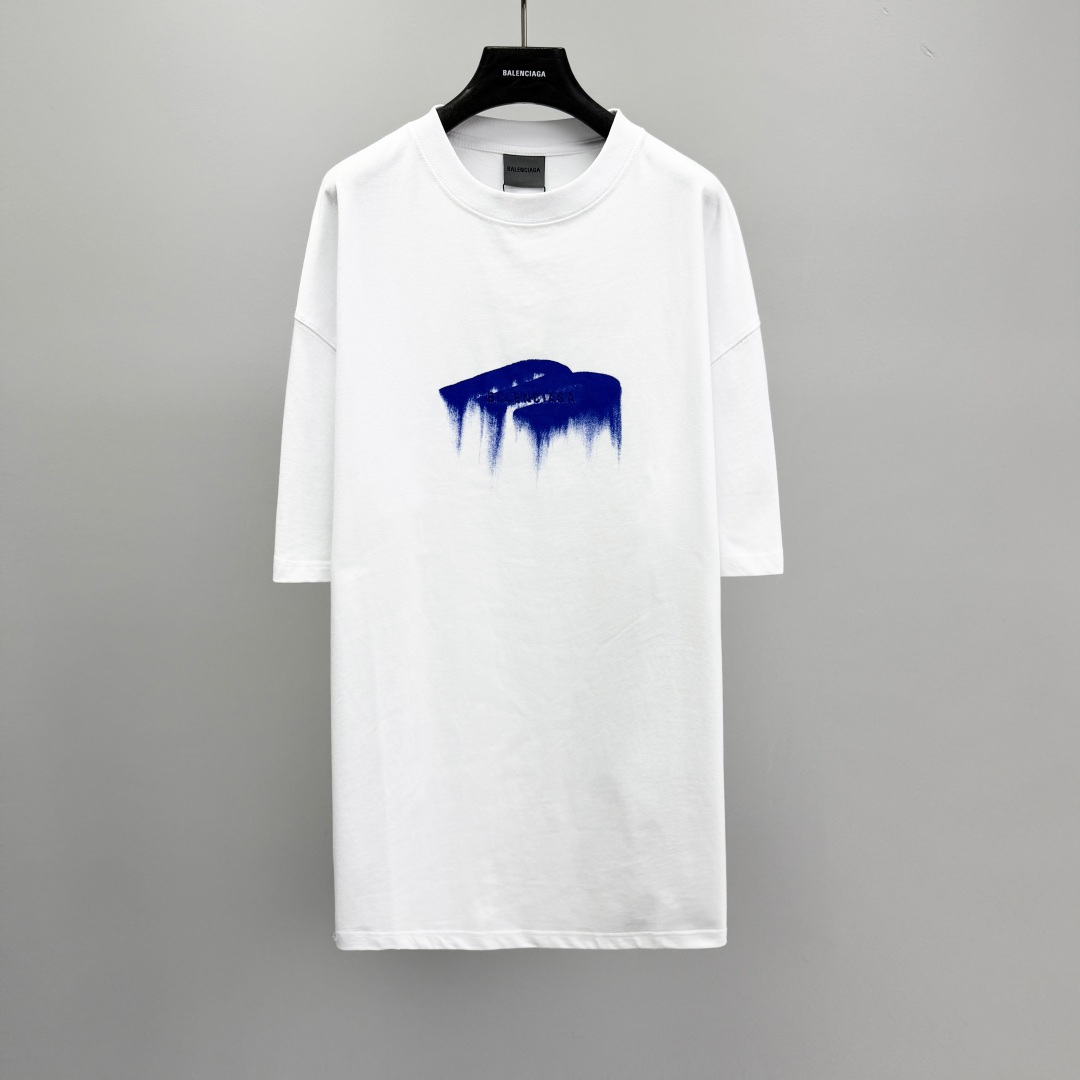 발렌시아가 로고 자수 프린트 니트 41332 Balenciaga T Shirt