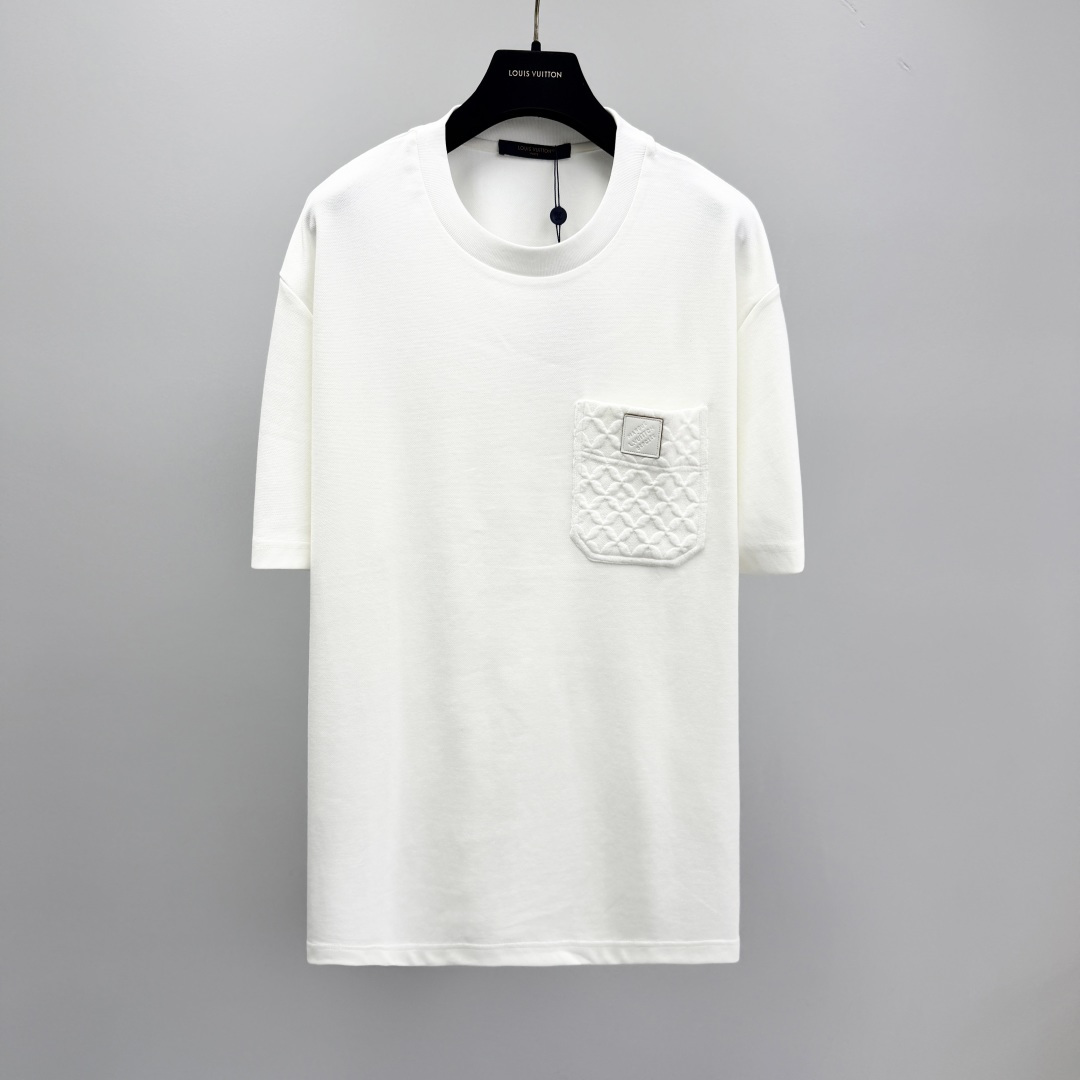 루이비통 프린트 코튼 라운드넥 반팔 티셔츠 남성 41218 Louis Vuitton T Shirt
