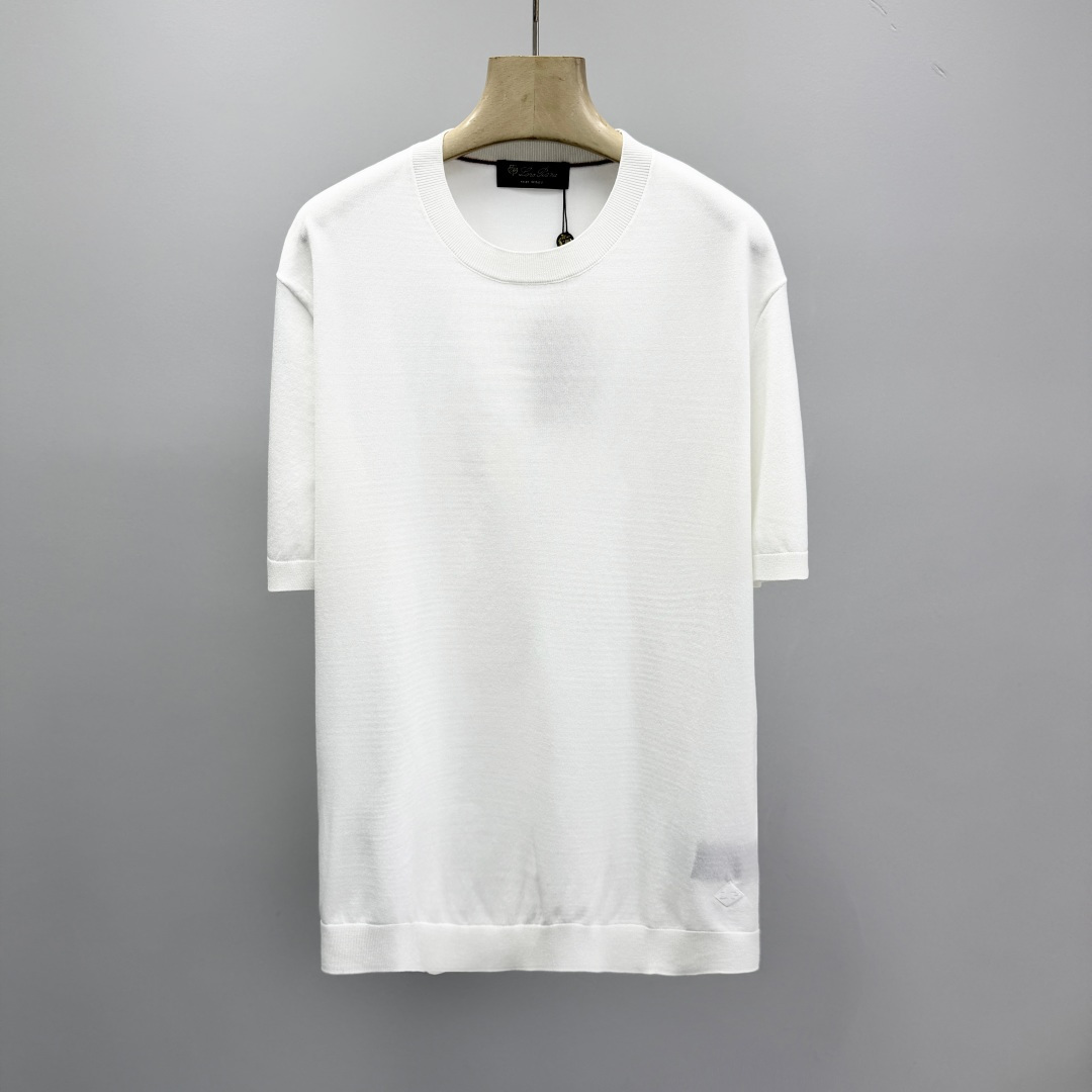 로로피아나 자수 프린트 카라 니트 남성 41371 Loro Piana T Shirt