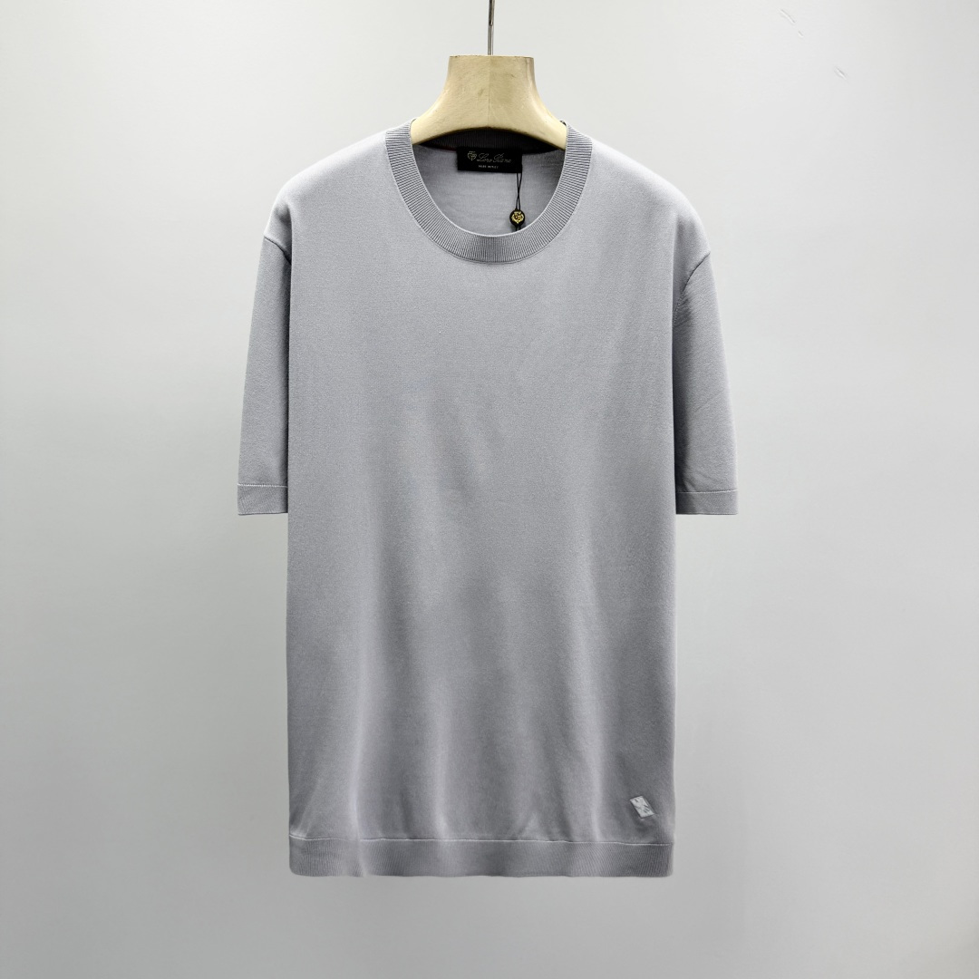 로로피아나 자수 프린트 카라 니트 남성 41372 Loro Piana T Shirt