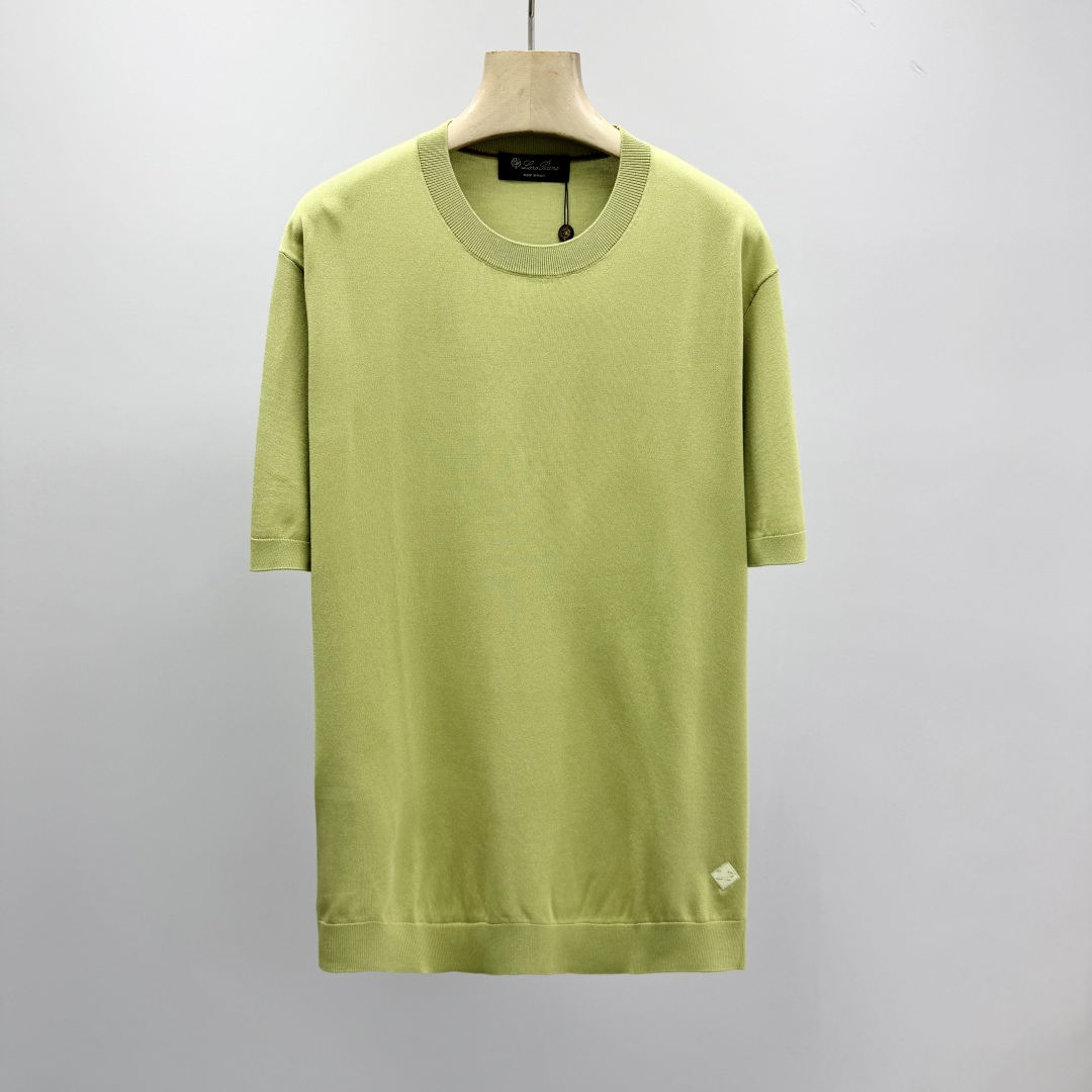 로로피아나 자수 프린트 카라 니트 남성 41373 Loro Piana T Shirt