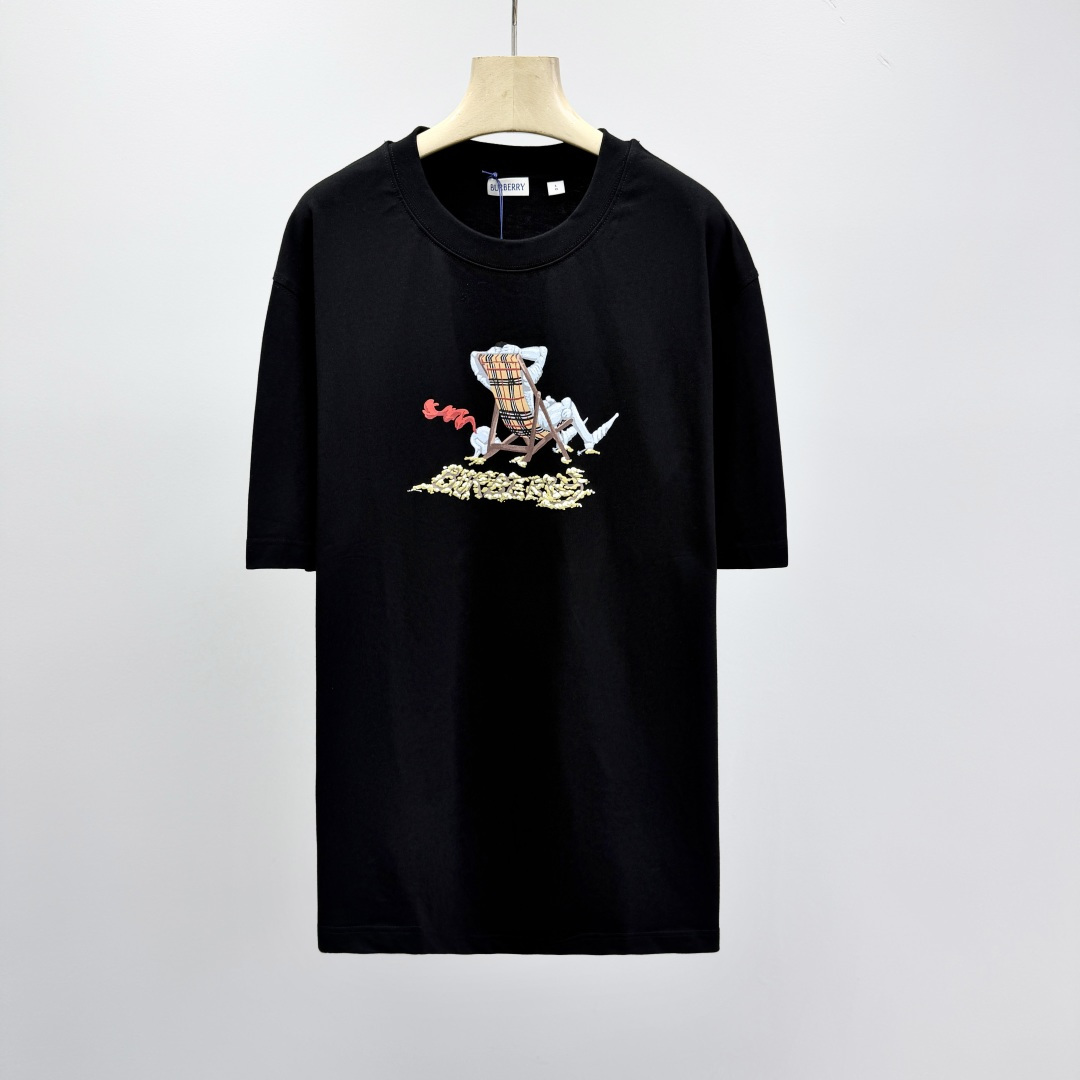 버버리 로고 프린트 체크 니트 41269 Burberry T Shirt