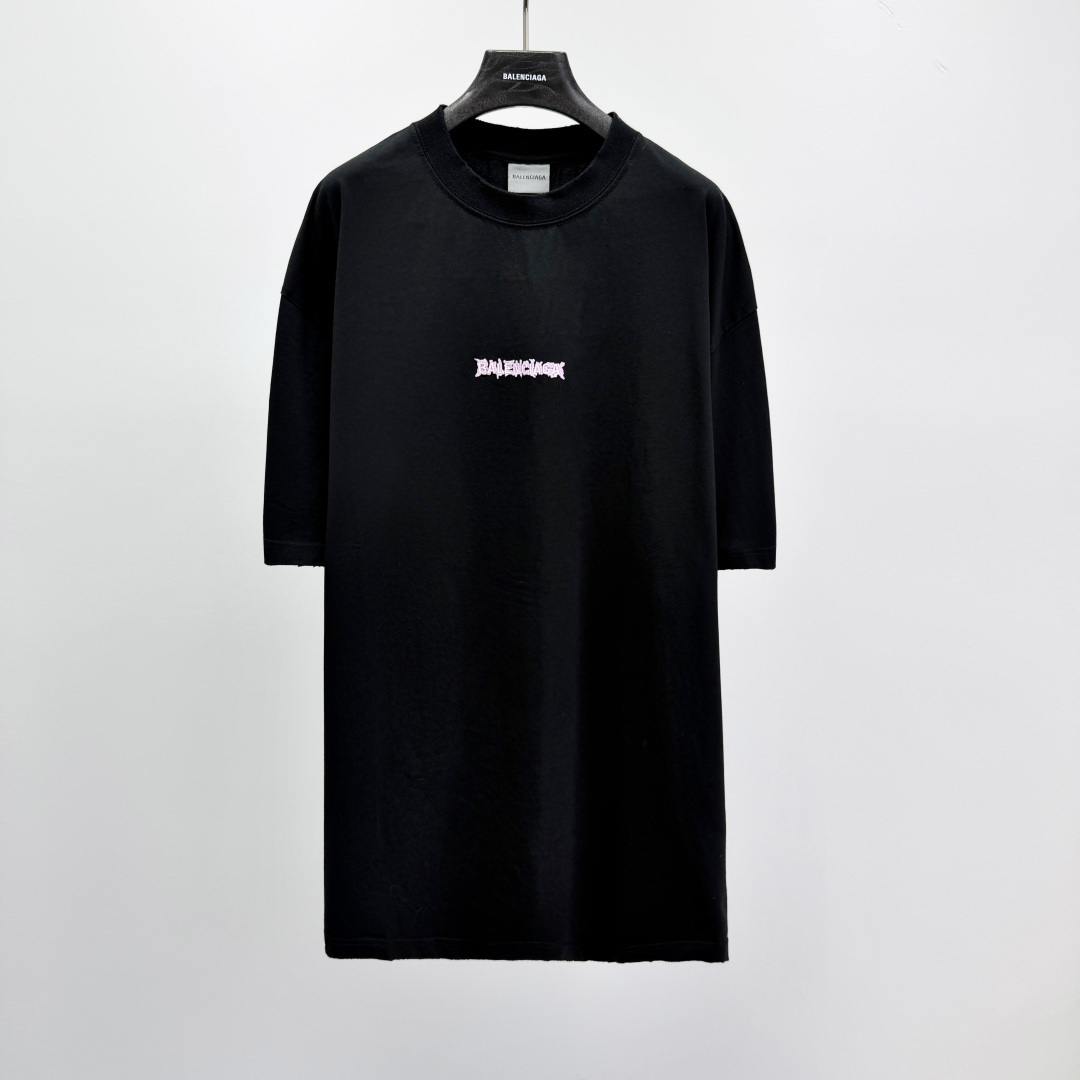 발렌시아가 자수 코튼 라운드넥 니트 41334 Balenciaga T Shirt