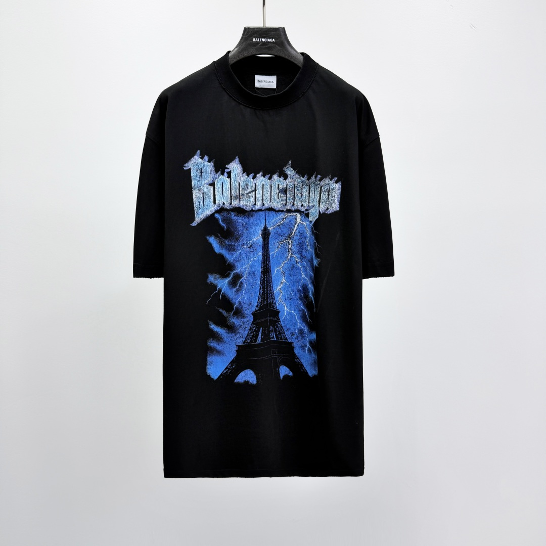 발렌시아가 프린트 코튼 오버핏 니트 41328 Balenciaga T Shirt
