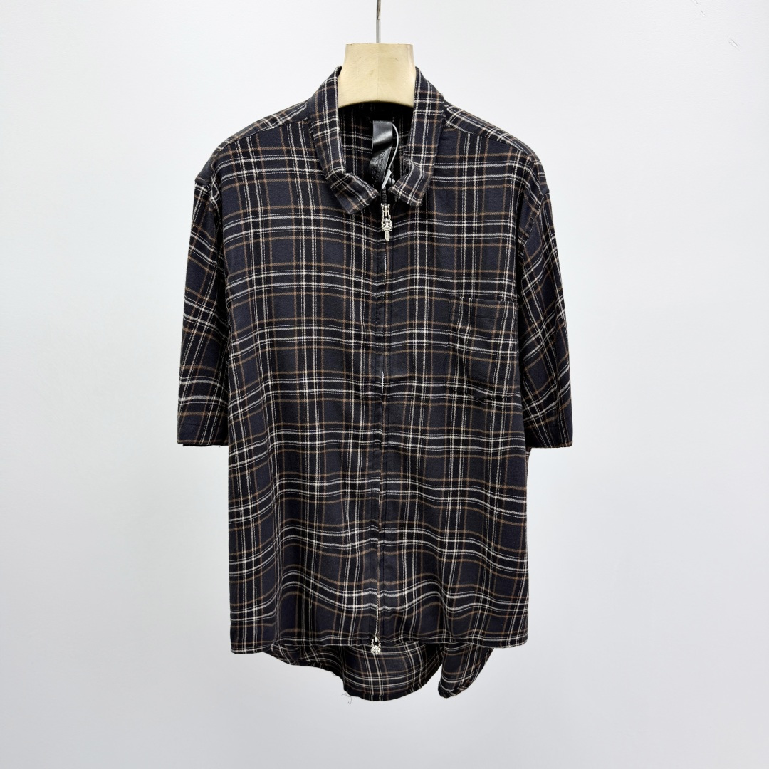 크롬하츠 프린트 체크 카라 폴로셔츠 남녀공용 41230 Chrome Hearts T Shirt