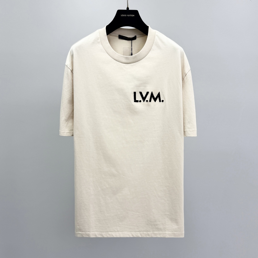 루이비통 로고 자수 코튼 반팔 티셔츠 41318 Louis Vuitton T Shirt
