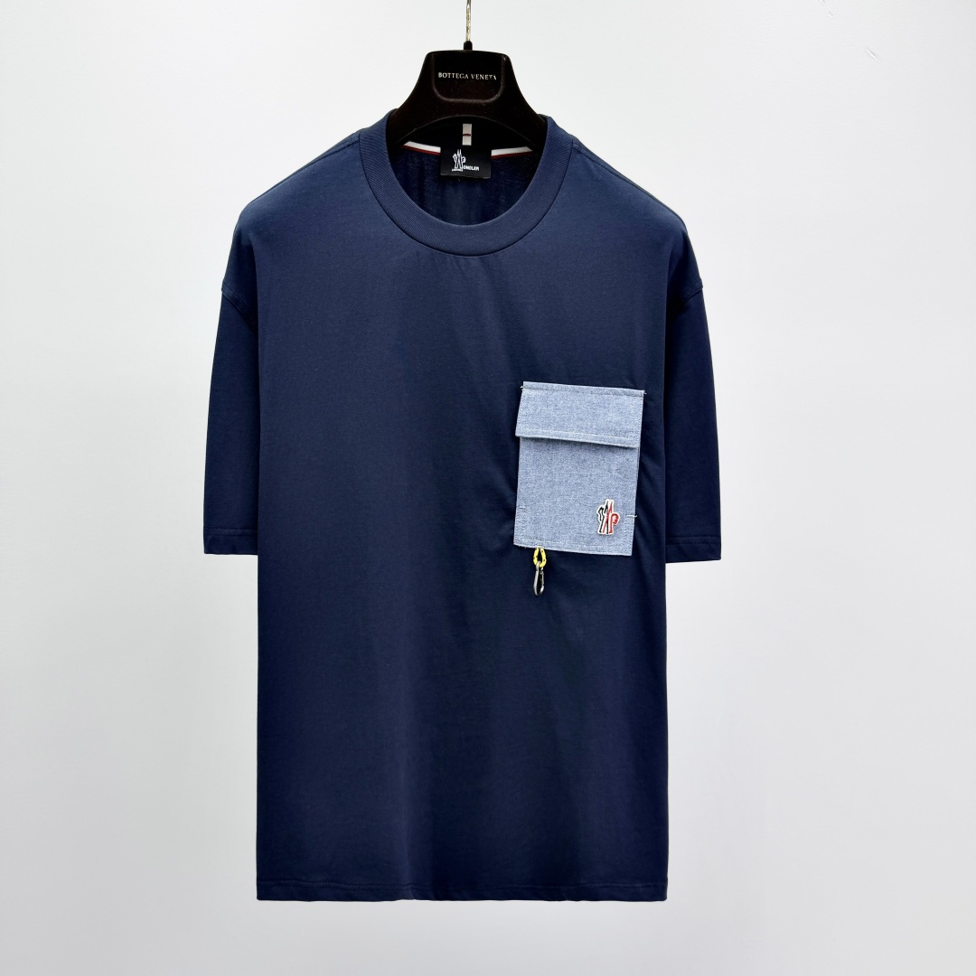 몽클레어 데님 코튼 라운드넥 반팔 티셔츠 남성 41407 Moncler T Shirt