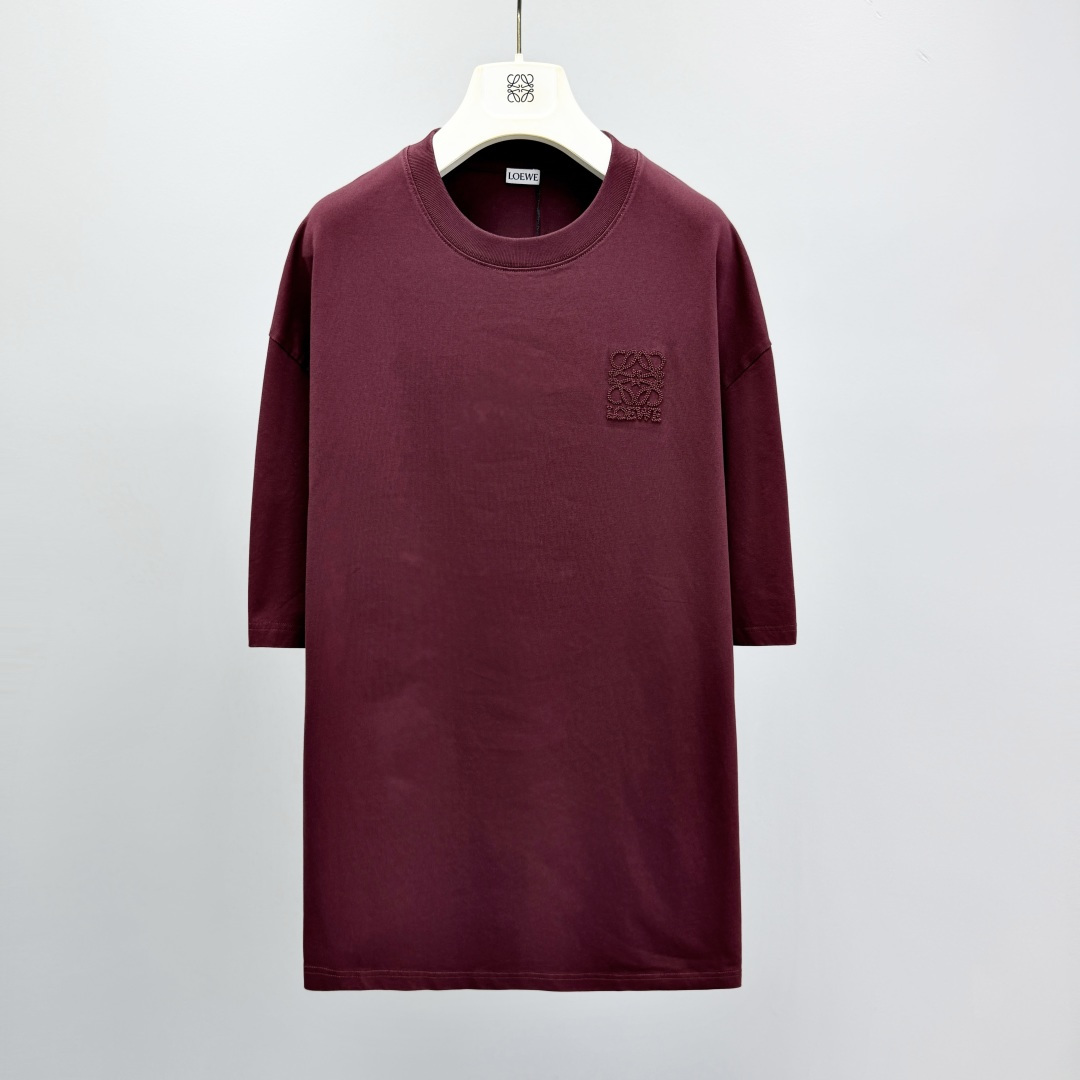 로에베 2026SS 자수 코튼 오버핏 반팔 티셔츠 남성 41357 Loewe T Shirt