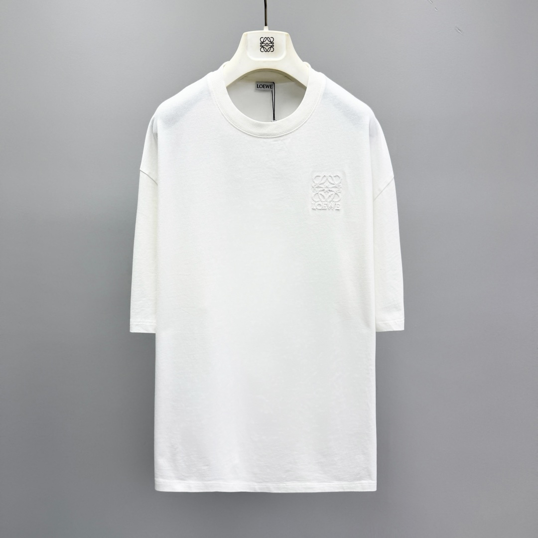 로에베 2026SS 자수 코튼 오버핏 반팔 티셔츠 남성 41358 Loewe T Shirt