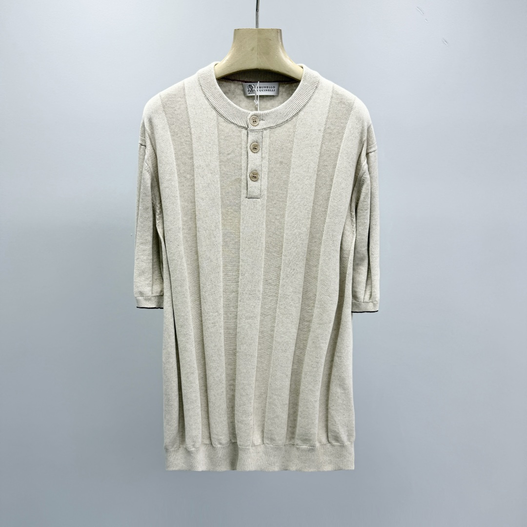 브루넬로 쿠치넬리 2026SS 린넨 코튼 라운드넥 니트 남성 41344 Brunello Cucinelli T Shirt