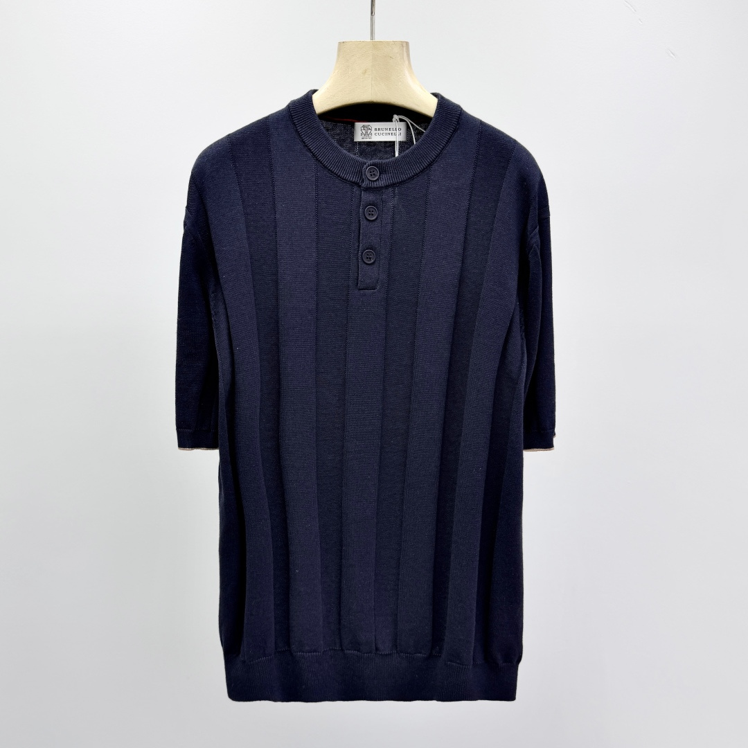 브루넬로 쿠치넬리 2026SS 린넨 코튼 라운드넥 니트 남성 41341 Brunello Cucinelli T Shirt