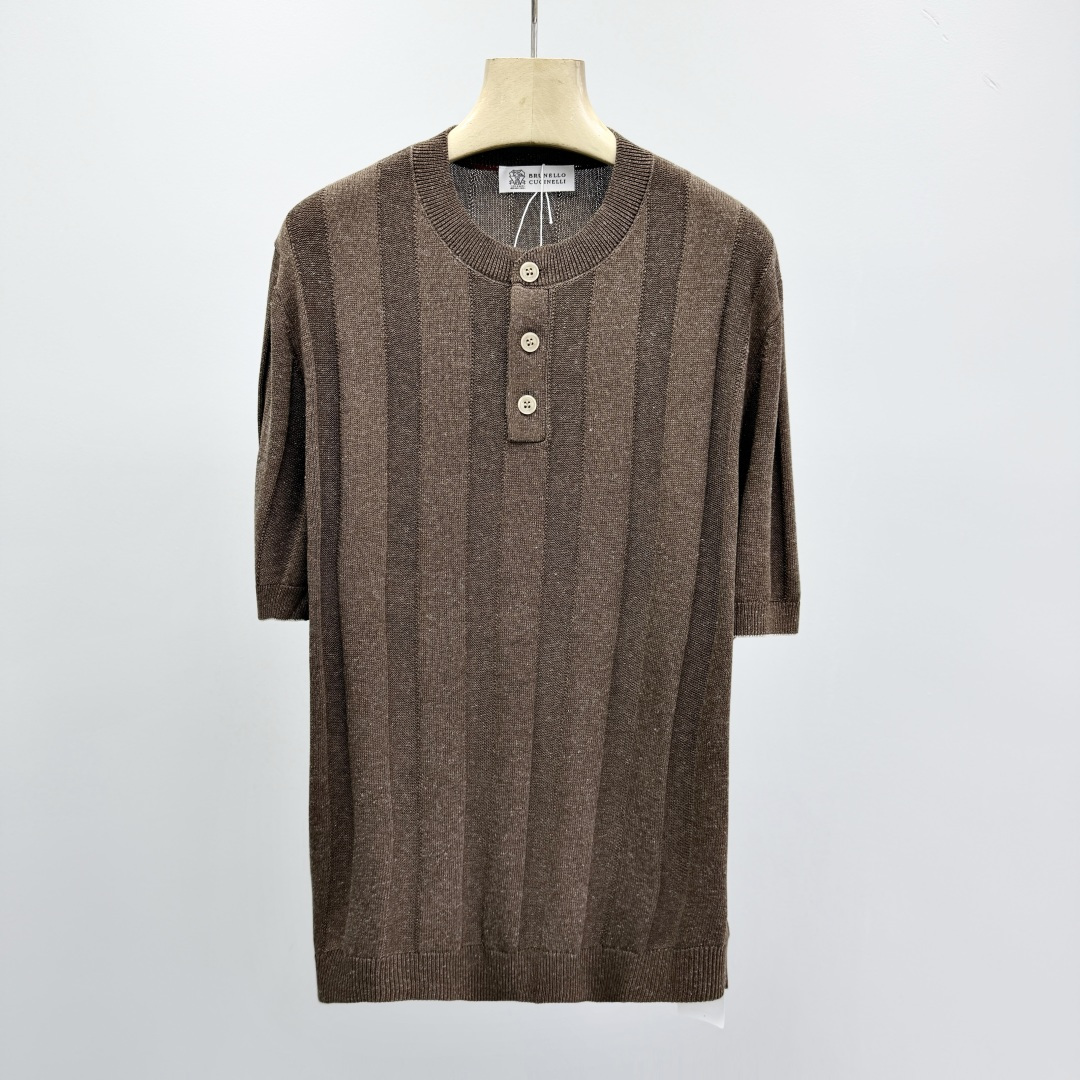 브루넬로 쿠치넬리 2026SS 린넨 코튼 라운드넥 니트 남성 41343 Brunello Cucinelli T Shirt