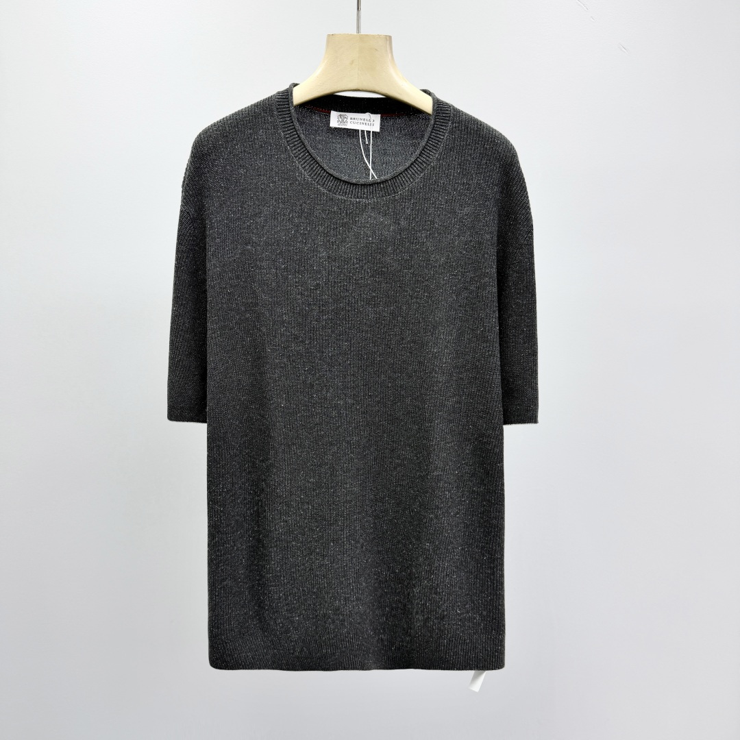브루넬로 쿠치넬리 린넨 코튼 라운드넥 니트 41338 Brunello Cucinelli T Shirt