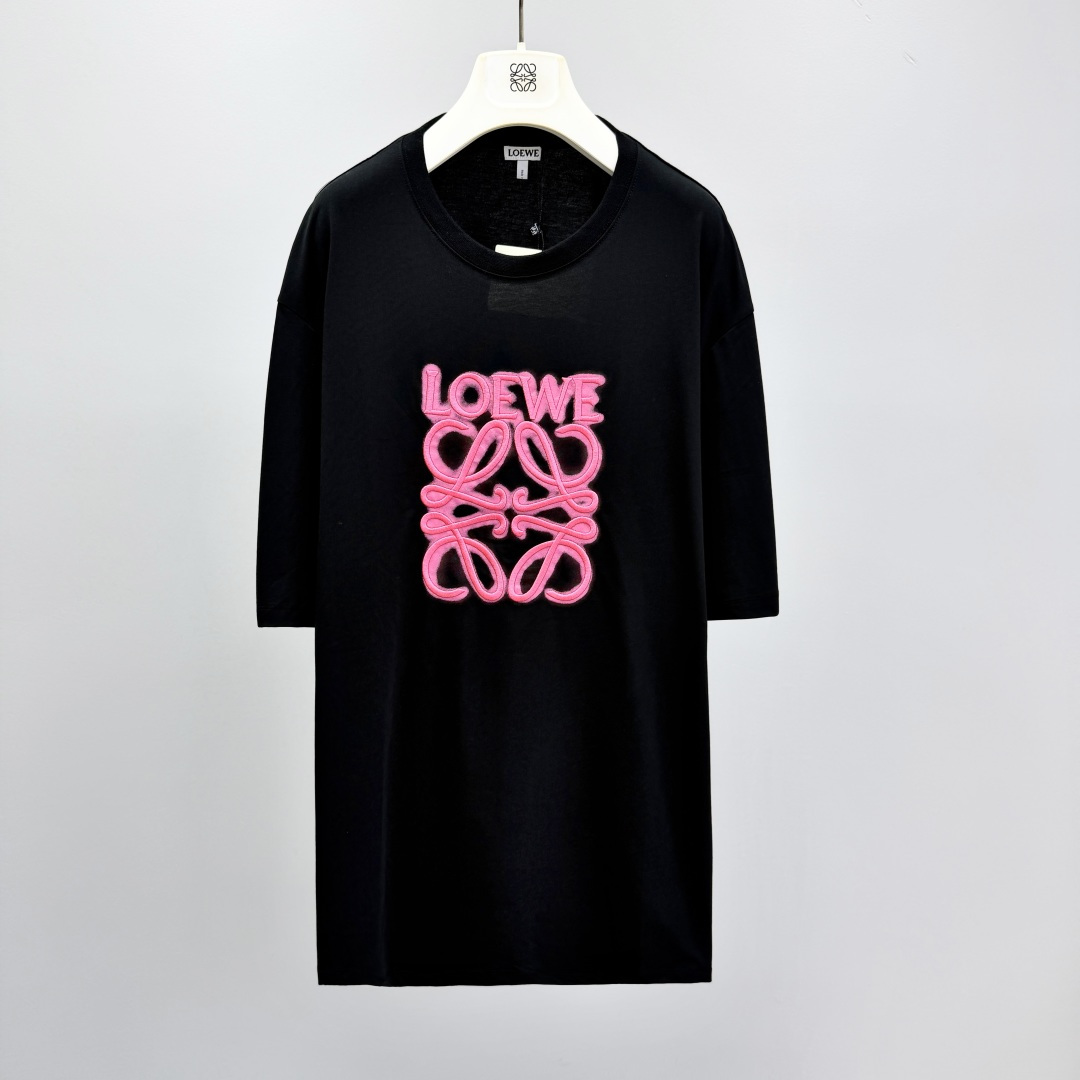 로에베 자수 코튼 라운드넥 반팔 티셔츠 남성 41308 Loewe T Shirt