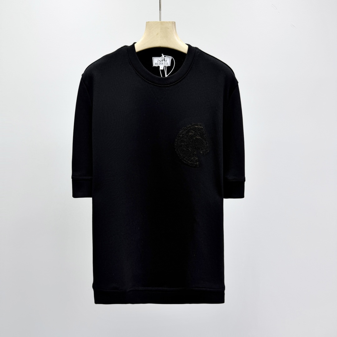 에르메스 2026SS 자수 패치 코튼 반팔 티셔츠 41250 Hermes T Shirt