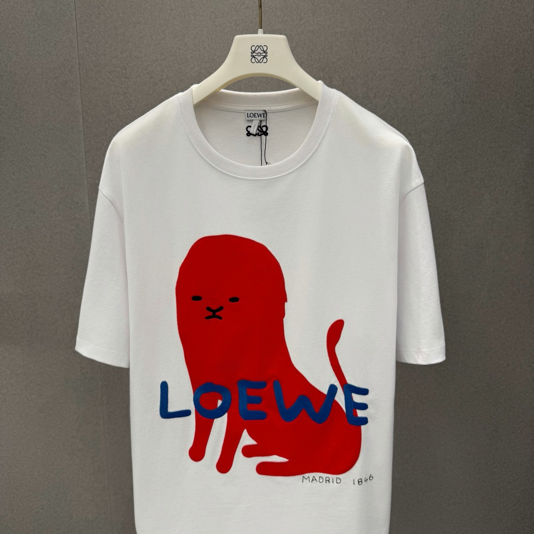 로에베 남성 코마 코튼 반팔 티셔츠 113791 이미지 3