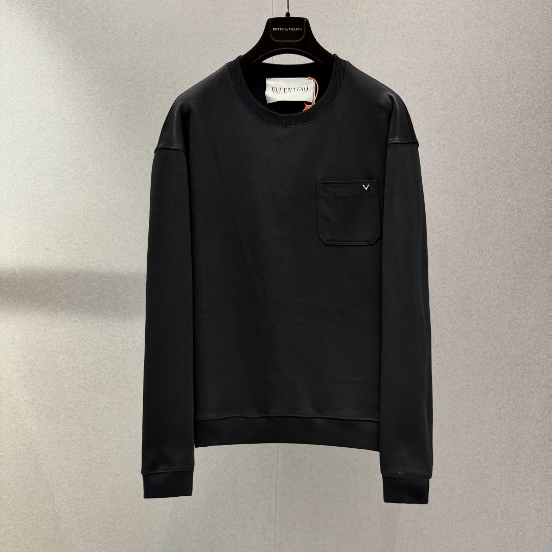 Valentino Black Chest Pocket Sweatshirt