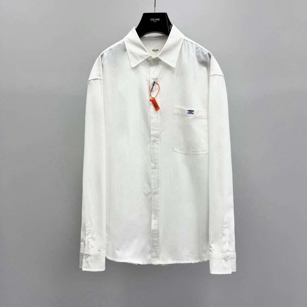 Celine White Chest Pocket Shirt