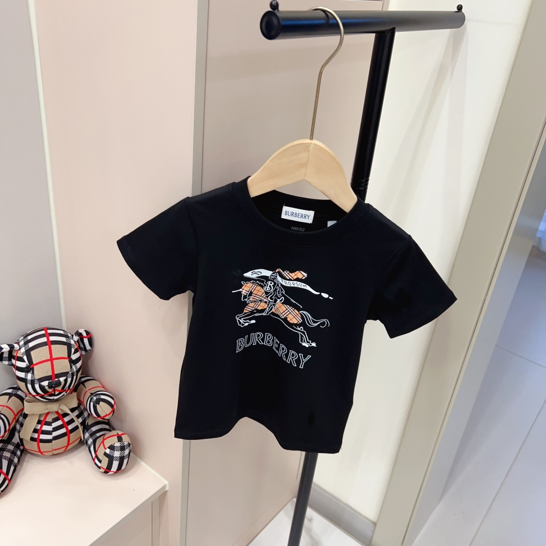 90-170㎝ Precio de compra grupal 59@无小 Manga corta con cuello redondo y puro algodón con estampado de caballos de B. Col…