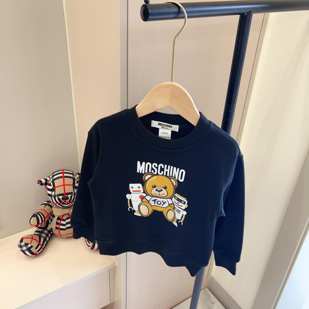 90-150cm sin menos 65 160-170cm 75 Sudadera con estampado de osito Moschino, cuello redondo, nuevo modelo de tienda, un…