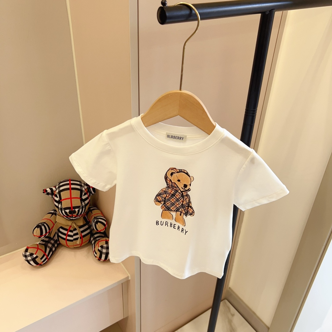 Blanco, 90-150cm sin menos 49, 160-170cm 59, camiseta de manga corta de cuello redondo nuevo estilo de la casa B, mismo…