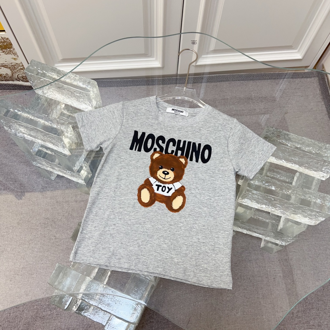 Gris 90-150cm sin menos 59 160-170㎝69 Moschino cuello redondo nuevo modelo mismo estilo de mostrador manga corta unisex…