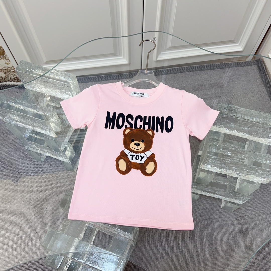 Rosa 90-150cm sin menos 59 160-170㎝69 Moschino cuello redondo nuevo modelo mismo estilo de mostrador manga corta unisex…