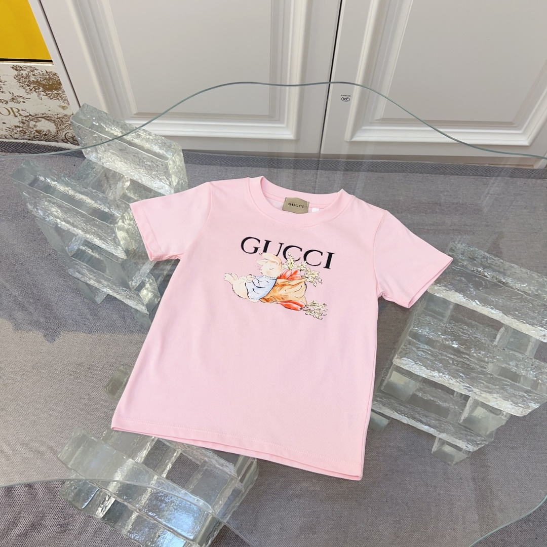 Rosa 90-150cm sin menos 59 160-170㎝69 Camiseta de manga corta de cuello redondo nuevo modelo de la tienda G, misma para…