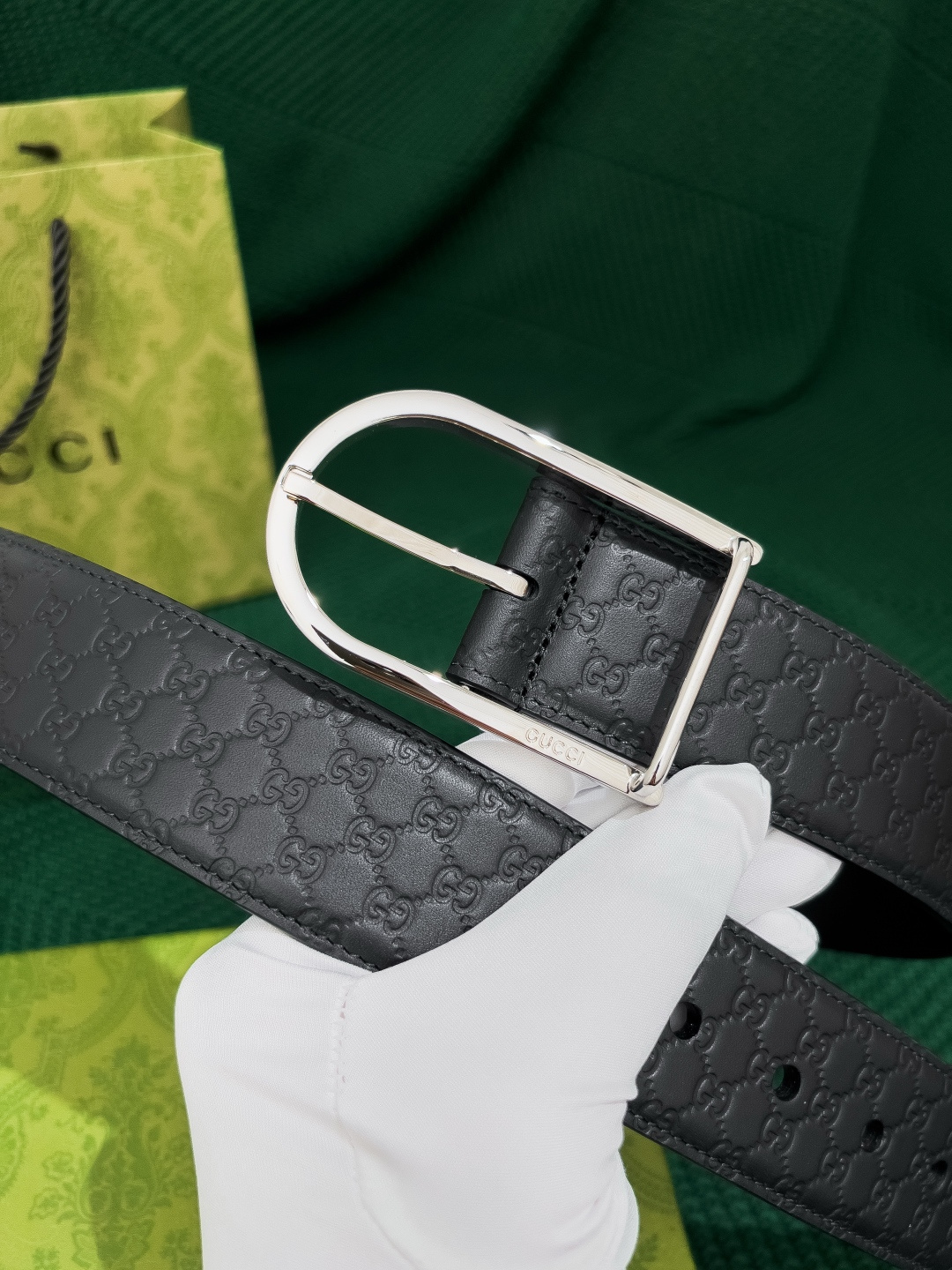 Gucci 代购级 古奇 宽度4.0cm 非市场后期压制花纹 国产底皮 全部 流出