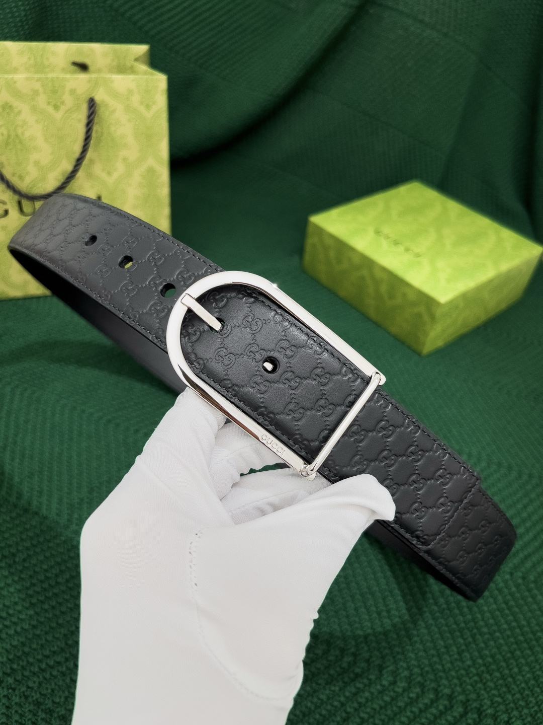Gucci 代购级 古奇 宽度4.0cm 非市场后期压制花纹 国产底皮 全部 流出