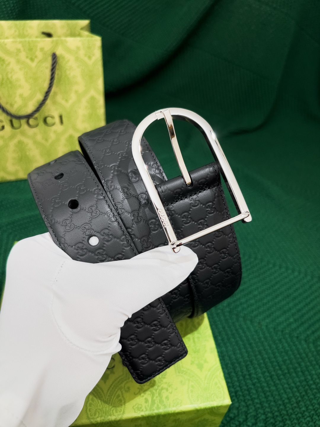 Gucci 代购级 古奇 宽度4.0cm 非市场后期压制花纹 国产底皮 全部 流出