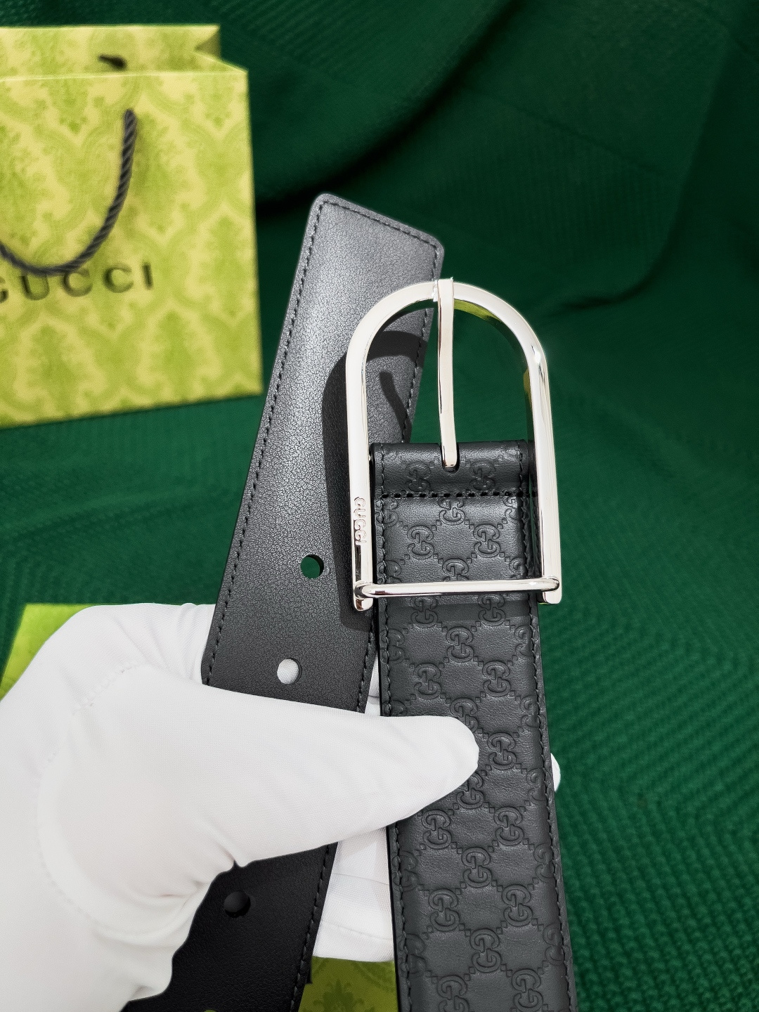 Gucci 代购级 古奇 宽度4.0cm 非市场后期压制花纹 国产底皮 全部 流出
