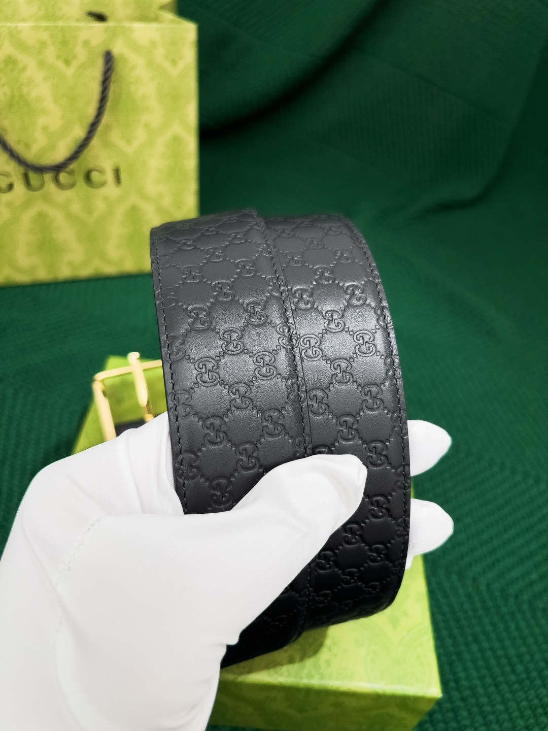 Gucci 代购级 古奇 宽度4.0cm 非市场后期压制花纹 国产底皮 全部 流出