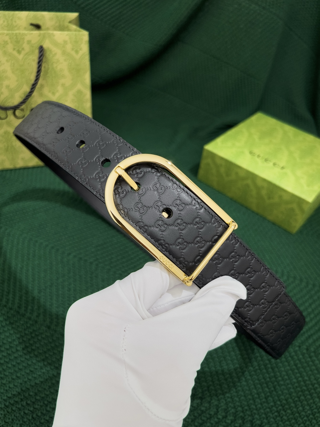 Gucci 代购级 古奇 宽度4.0cm 非市场后期压制花纹 国产底皮 全部 流出