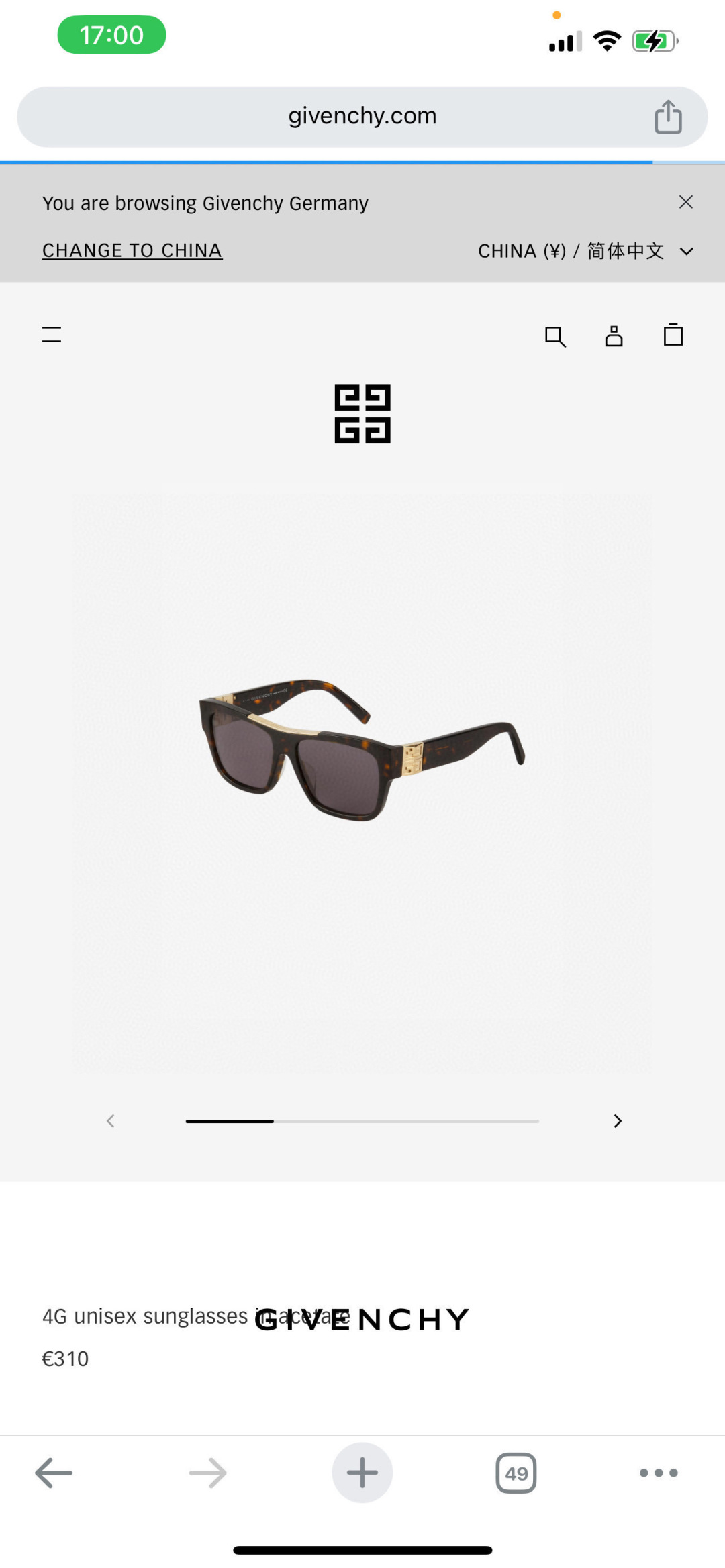 GIVENCH* MODEL: GV40006U SIZE: 56 16-140 - 图片 1